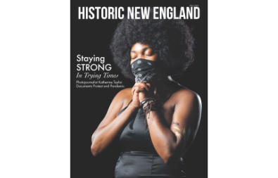Cover of magazine showing image of Black woman and the text, "Staying Strong in Trying Times."